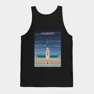 Hamburg Germany Vintage Minimal Retro Travel Poster at Night Tank Top